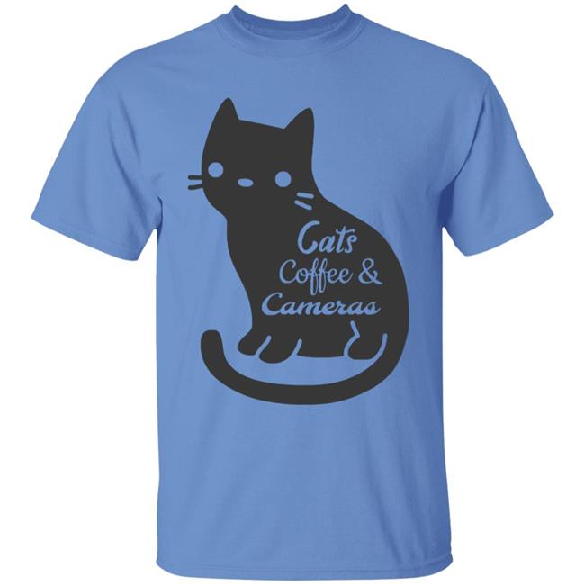 Cat t shirt"Cats Coffee & Cameras" written out in different script fonts with a cute cat icon in the background. white Hoodie, Sweatshirt Plus Size Cat t shirt"Cats Coffee & Cameras" written out in different script fonts with a cute cat icon in the background. white Hoodie, Sweatshirt Plus Size