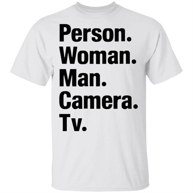 person woman man camera tv t shirt white hoodie