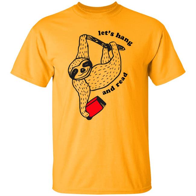 Outofprint Shop Book Sloth - Let's Hang And Read Shirt Baseball Chickie Outofprint Shop Book Sloth - Let's Hang And Read Shirt Baseball Chickie