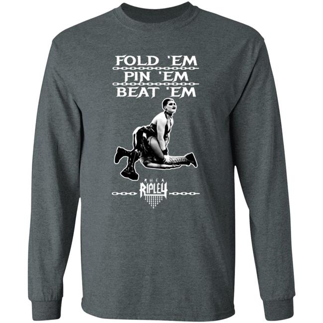 The Wrestledude Fold 'Em Pin 'Em Beat 'Em Shirt Rhea Ripley's The Wrestledude Fold 'Em Pin 'Em Beat 'Em Shirt Rhea Ripley's