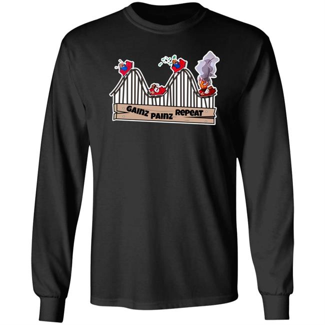 Degen Drops Merch Gainz Painz Repeat Shirt Crypto Cred