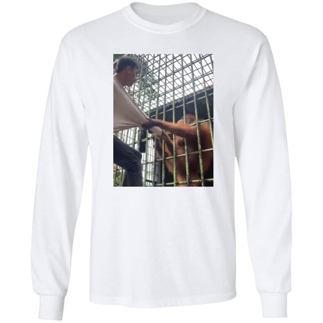 Orangutan Grabs Man Shirt Orangutan Attacking Man Through Cage At Zoo Shirt