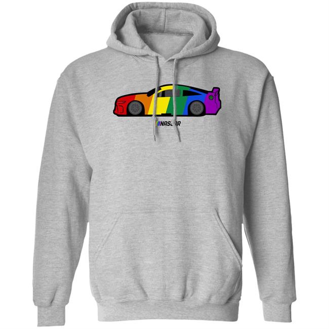 Nascar Store Nascar Checkered Rainbow Flag Car Shirt