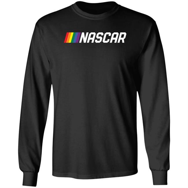 Nascar Logo Pride Month Shirt Nascar Store Nascar Checkered Flag Black Logo Pride Shirt