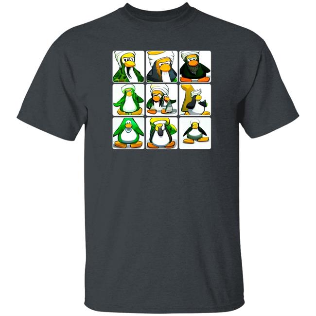 Weird Dall-E Generations Club Penguin Bin Laden Shirt
