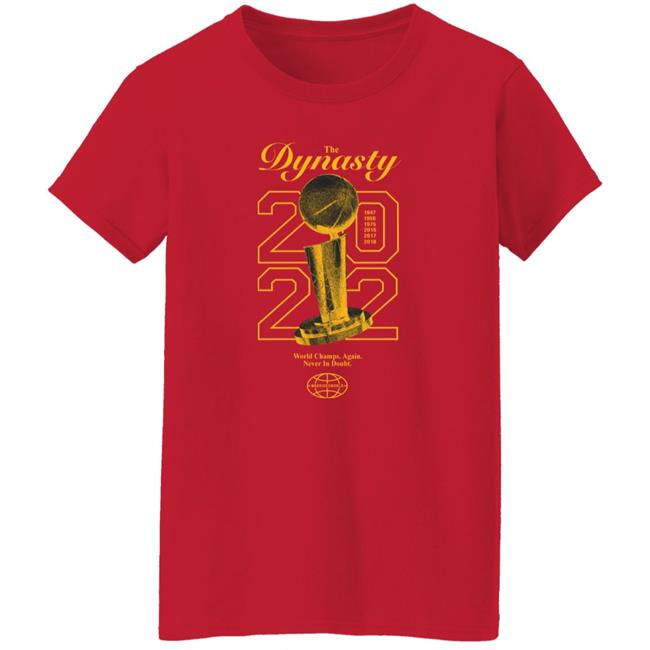 Warriorsworld Merch The Dynasty 2022 World Champs Again Never In Doubt Shirt