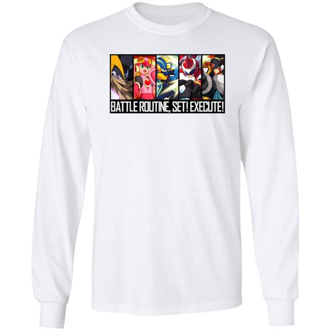 Mega Man Battle Network Shirt The Rockman Exe Zone Battle Routine Set Execute Shirt Capcom's
