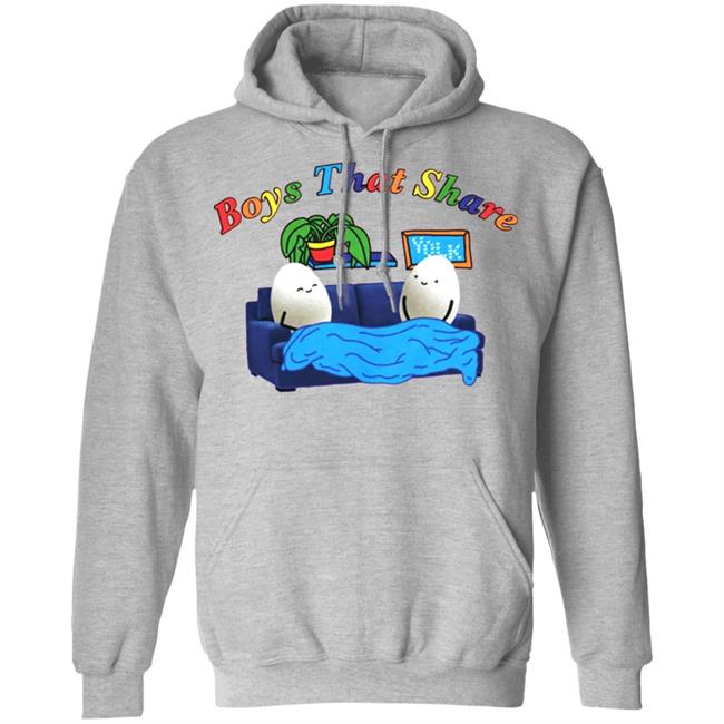 BOYS THAT SHARE TEE shirt White Hoodie Sweatshirt BOYS THAT SHARE TEE shirt White Hoodie Sweatshirt