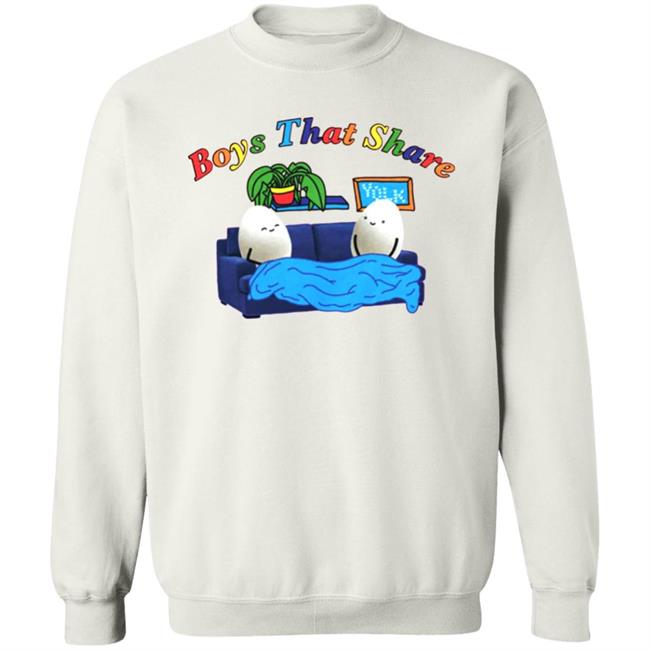 BOYS THAT SHARE TEE shirt White Hoodie Sweatshirt BOYS THAT SHARE TEE shirt White Hoodie Sweatshirt