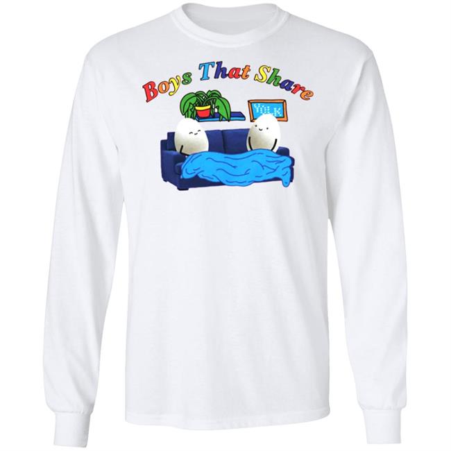 BOYS THAT SHARE TEE shirt White Hoodie Sweatshirt BOYS THAT SHARE TEE shirt White Hoodie Sweatshirt
