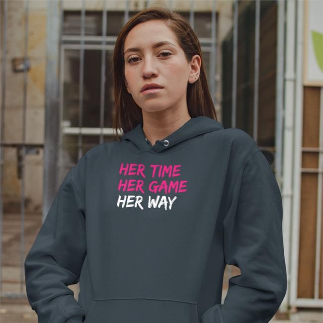 Her Time Her Game Her Way Hoodie Sweatshirt Black