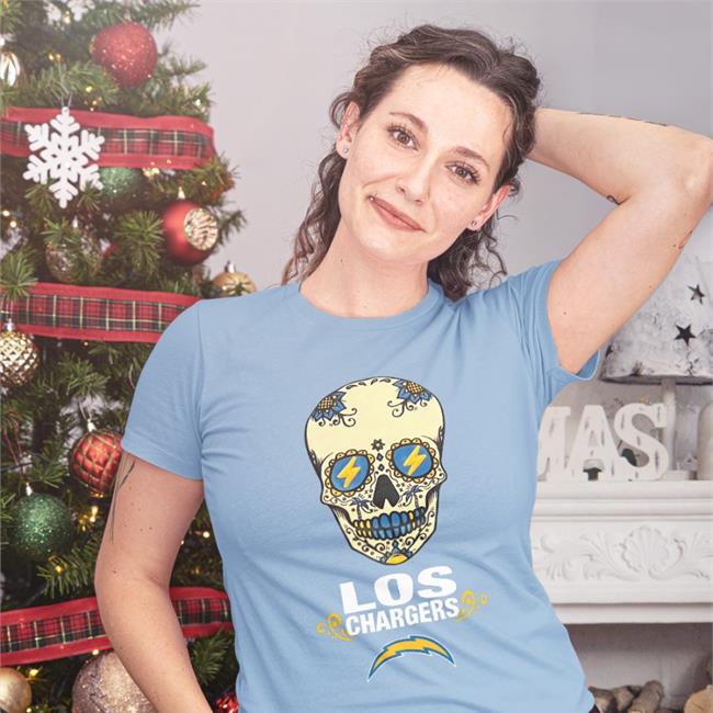 Skull Los Chargers Tee Shirt