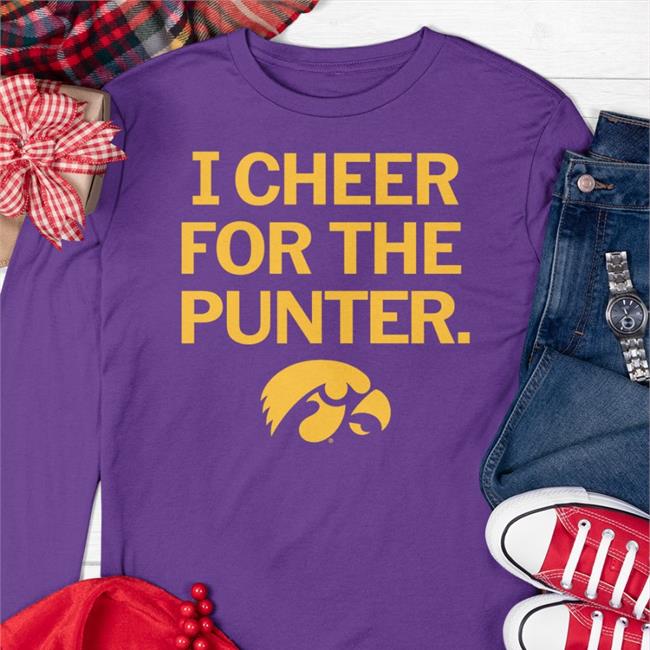 I Cheer For The Punter Shirt Black Iowa Hawkeyes