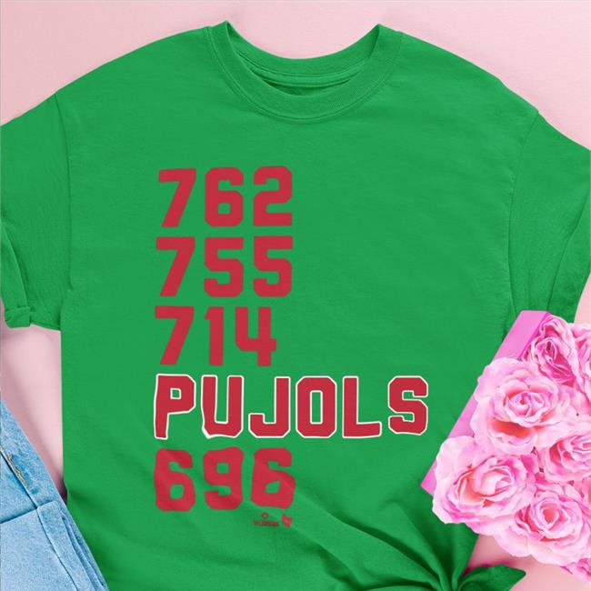 Albert Pujols 765 755 714 Pujols 696 Hoodie Breaking T Store