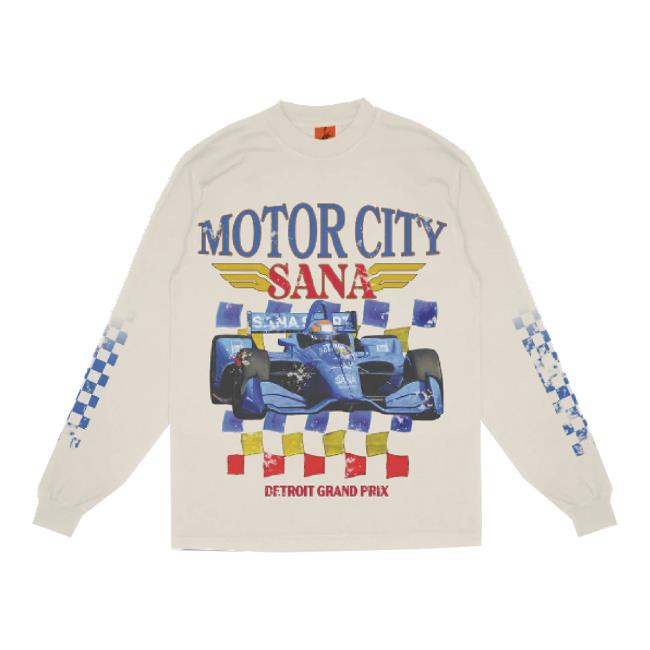 Trending Sana Detroit Merch Store Motor City Racing Shirt- Creme Sanadetroit Shop