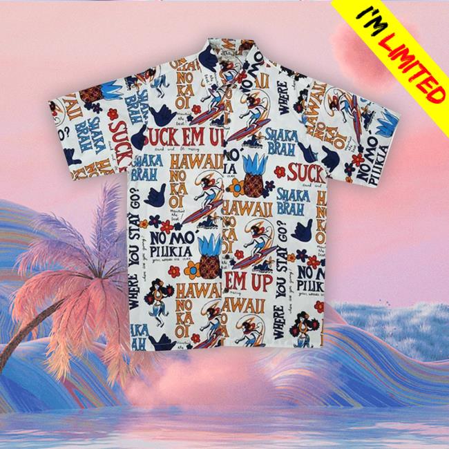 Official Go Barefoot Men's "Pidgin English" Hawaiian Aloha Tee