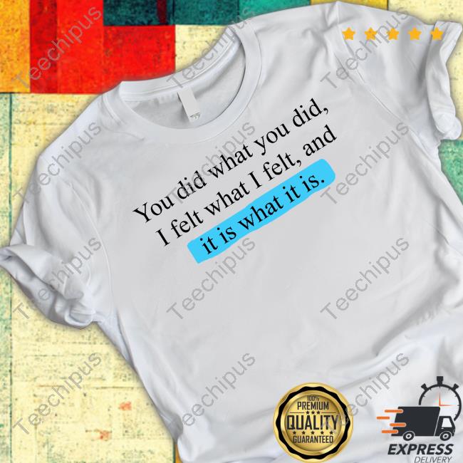 Wiseconnector You Did What You Did I Felt What I Felt And It Is What It Is Shirt