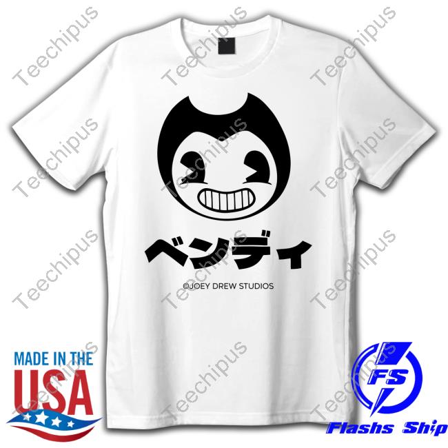 Themeatly Bendy Head Katakana Ringer T Shirts Bendy Merch