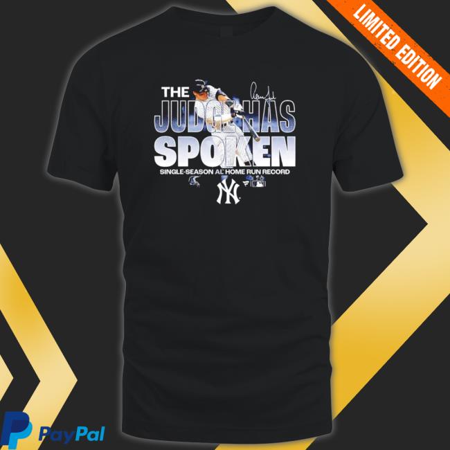 Aaron Judge New York Yankees Single Season Al Home Run Record Shirt