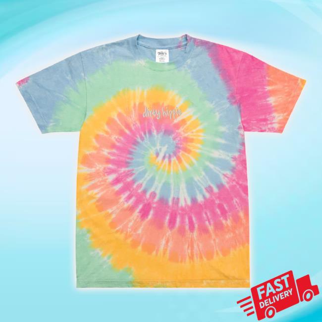 Official Unearthed Artworks Dirty Hippie Oversized Tie-Dye Sherbet Rainbow New Shirt Unearthedartworks Shop