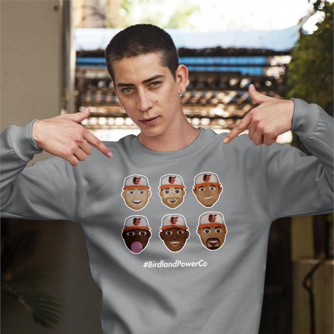 Birdland Power Co Homerun Emoji Orange Hoodied Sweatshirt Baltimore Orioles