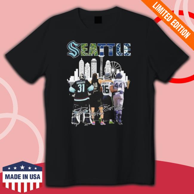 Seattle Sports Team Grubauer Bird And Lockett Legends Signatures Sweatshirts
