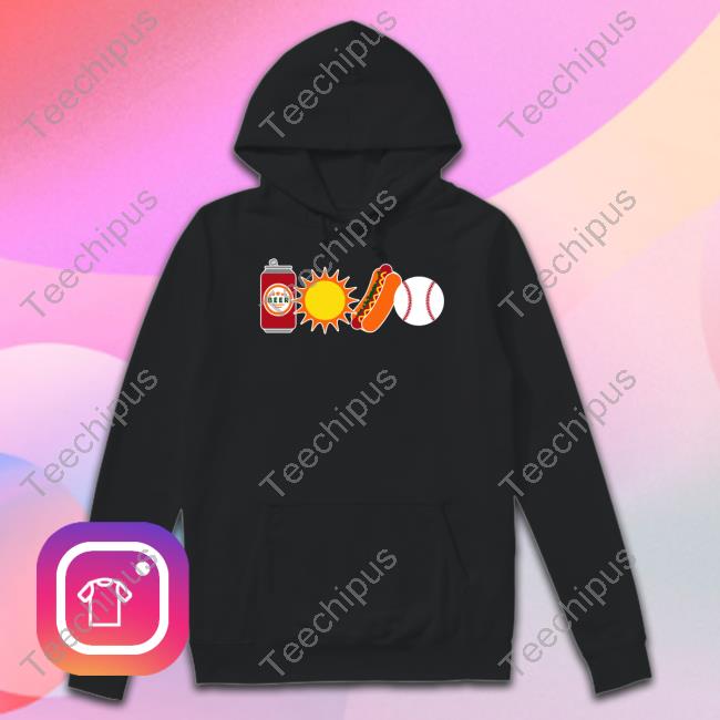 Beer Sun Sausages Baseball Chicago Long Sleeve Tee Shirt