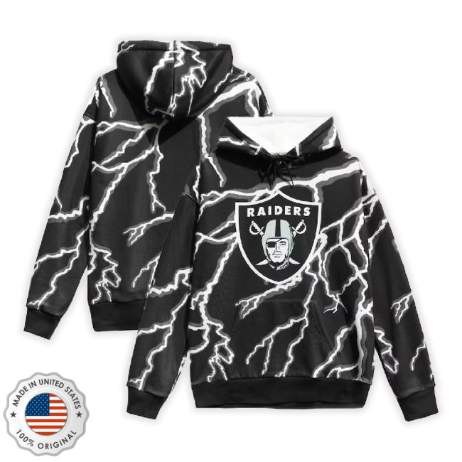 Las Vegas Raiders Chalk Line Lightning Pullover Unisex Sweatshirt - Black