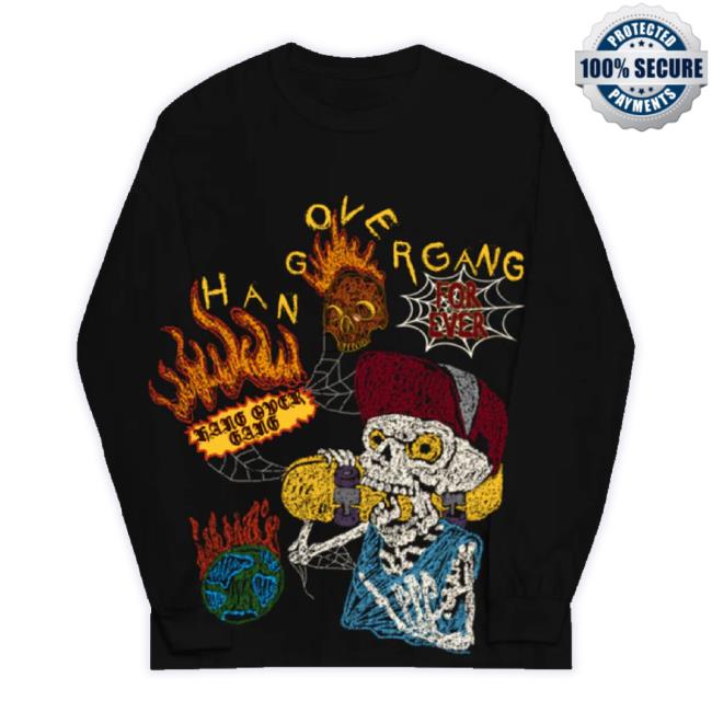 Official Hang Over Gang Merch Store "Skeleton Skater" Sweatshirt Hangovergangofficial Shop
