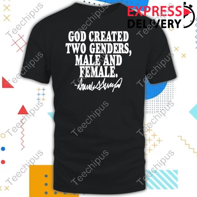 Irishpeachdesigns Merch God Created Two Genders Male And Female Shirt Irishpeachbackup