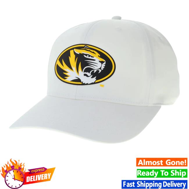 Tigerteamstore Mizzou Tigers Legacy Adjustable Oval Tiger Head White Cap