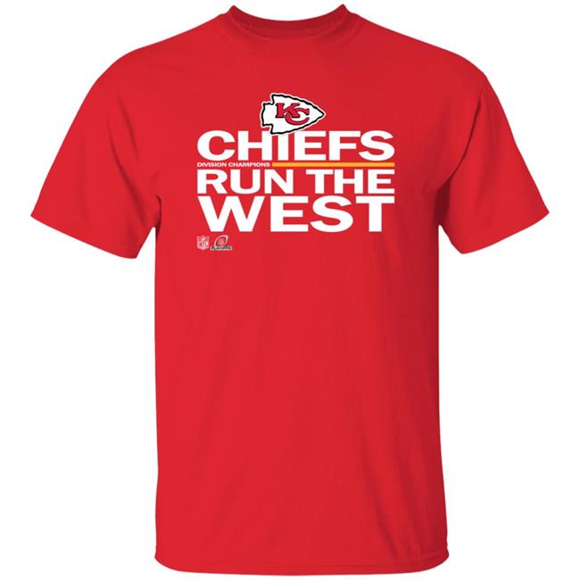 Chiefs Run The West Shirt Kansas City Chiefs Red 2021 AFC West Division Champions Trophy T Shirt