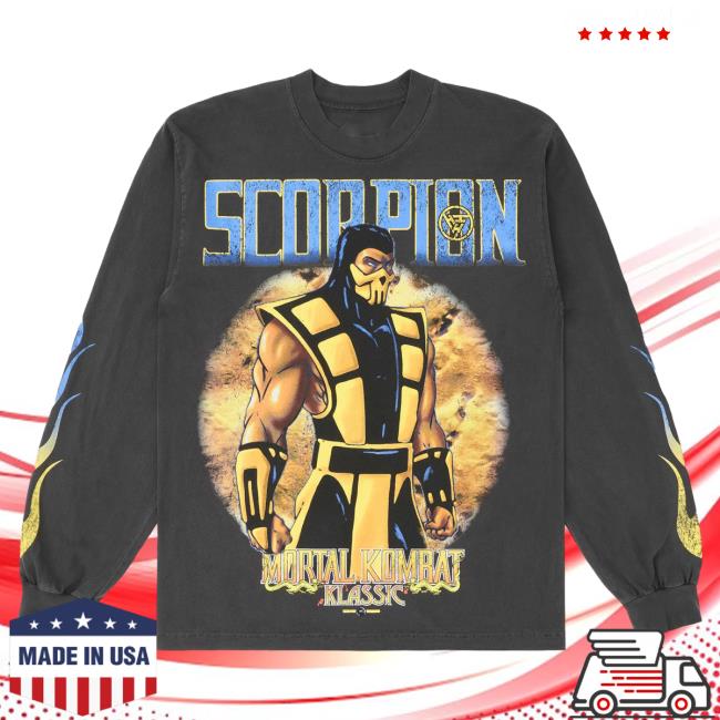 Official Hypland Clothing Merch Store Hypland Mk Scorpion Flame Long Sleeve Tee Shirt (Vintage Black)