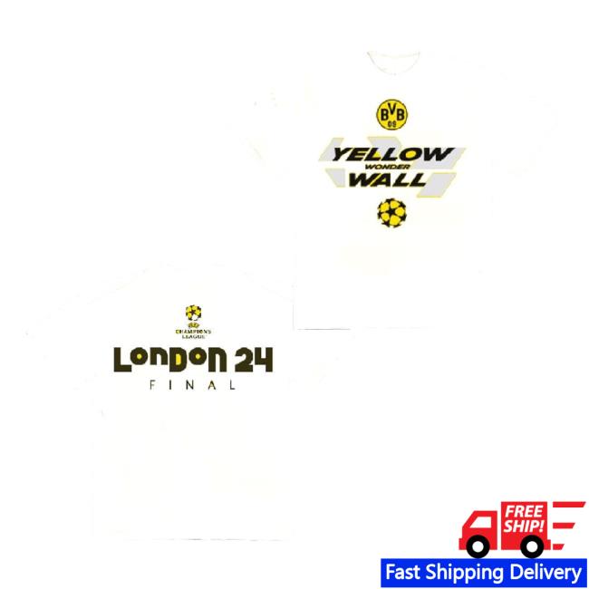 Official Bvb Borussia Dortmund Uefa Cl Finale Champions League Final Yellow Wonder Wall Two Sides Sweater