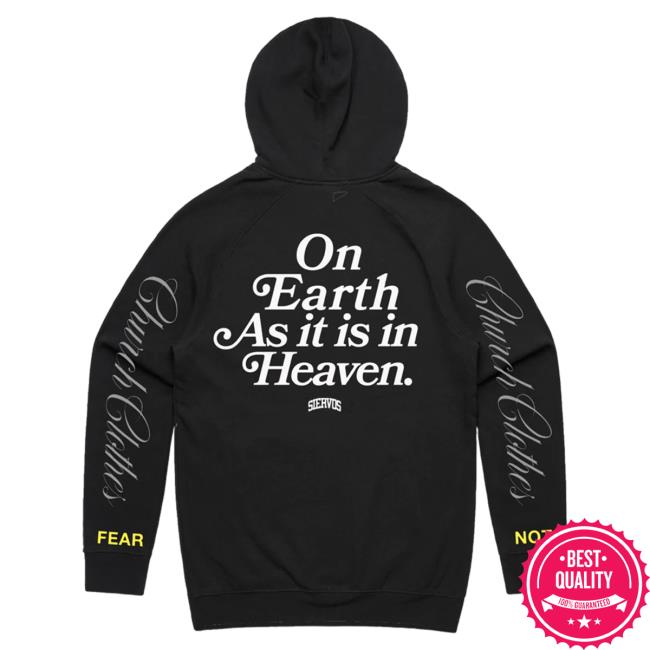 Official Merch Bar Lecrae Store On Earth As It Is In Heaven, Fear Not Pullover Hoodie Black MerchBar