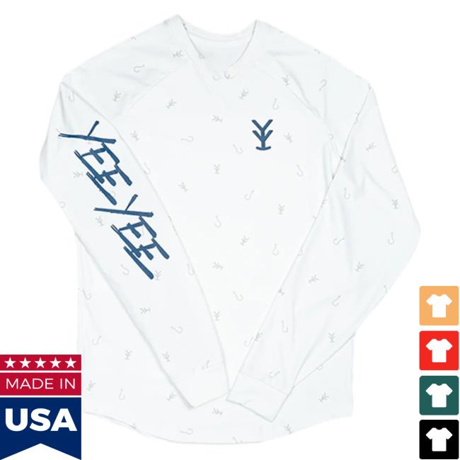 Official Yee Yee Apparel Clothing White Hook Long Sleeve Tee Shirt Yeeyee Merch Store