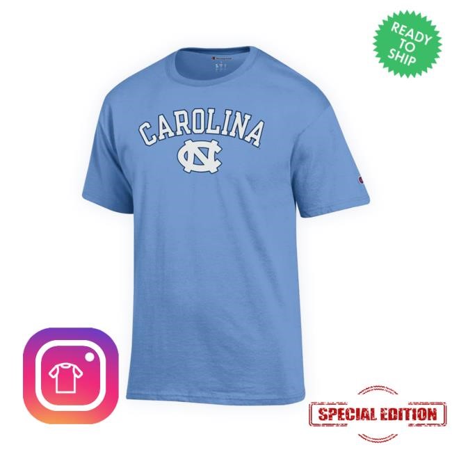 Official Tar Heels Unc Basic Tee By Champion In Carolina Blue Crewneck Sweatshirt