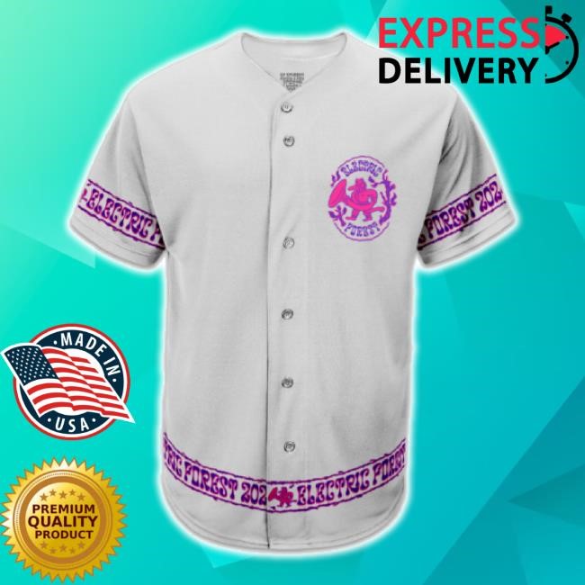 Trending Crew's All Here Baseball Jersey Sweaters White Electric Forest Festival Shop Merch Store