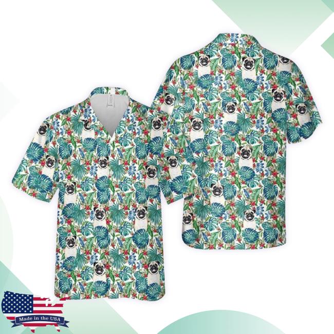 Official Personalized Pet Face Green Hawaiian Shirt, Tropical Shirts, Dog Hawaiian Long Sleeve Tee