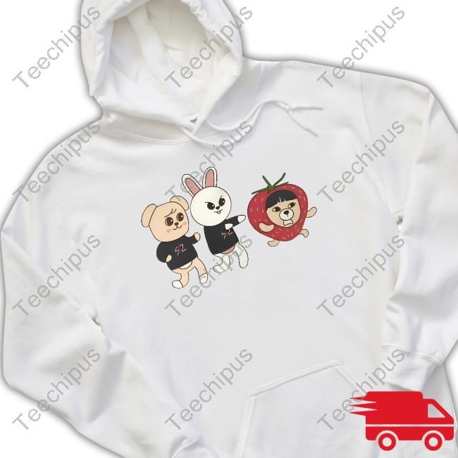 Leebit Puppym Skzoo Trying To Eat Strawberry Chuu Hoodie