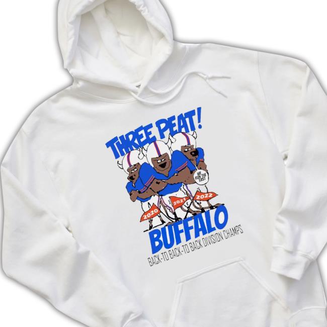 Buffalo Three Peat Back To Back Eastern Division Champions Sweatshirt Buffalo Three Peat Back To Back Eastern Division Champions Classic Shirt