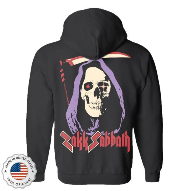 Black Label Society Merch Grim Reaper Zip Crewneck Sweatshirt