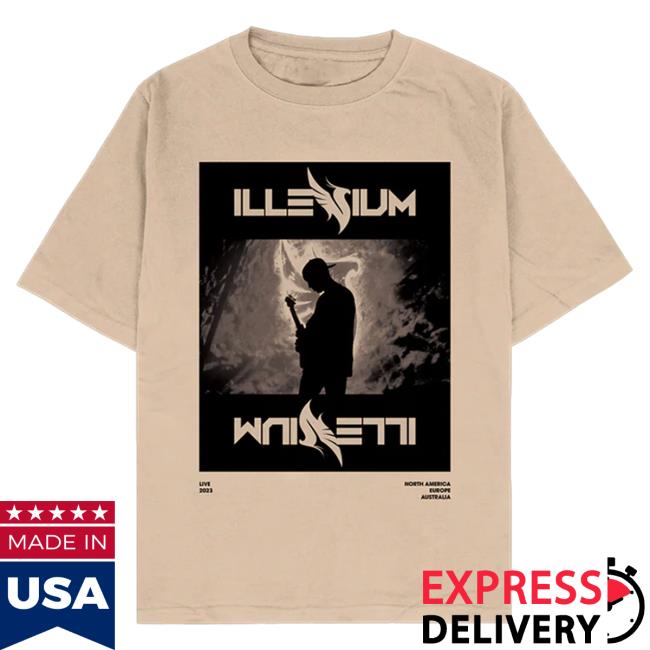Official Illenium Merch Store Illenium Tan Stacked Tour Hot Shirt Illenium Shop
