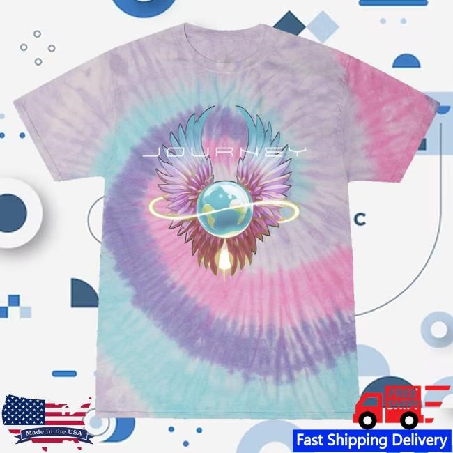 Journey Music Official Online Store 2024 Pastel Tie Dye Infinity Wings T-Shirt