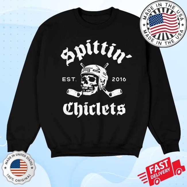 Barstool Sports Merch Shop Store Official Spittin Chiclets Skull Helmet Sticks Shirt