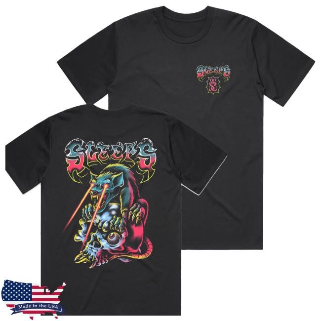 Official While She Sleeps Merch Store Laser Rat Black Shirts