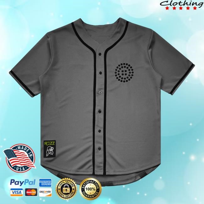 Official Rezz Shop Merch Store Rezz - Mission - Baseball Jersey - Charcoal Hooded Sweatshirt