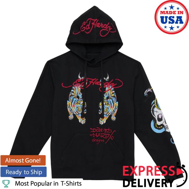Official Ed Hardy Merch Store Crawling Tiger Pullover Hoodie EdHardy Apparel Clothing Shop