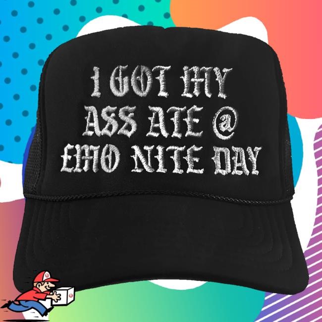 Emo Nite Merch Ass Ate Trucker Snapback (Emo Nite X Old School Hat) Emo Nite Merch Ass Ate Classic Hat (Emo Nite X Old School Hat)
