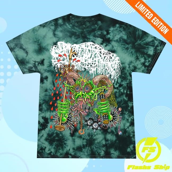 Holy Mountain Printing Merch Sanguisugabogg Medievil Jade Crystal Dye Sweatshirt